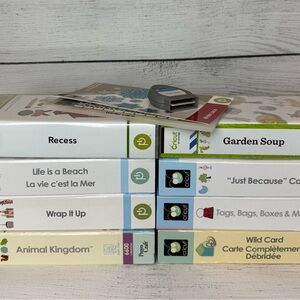 Lot of 9 Linked Cricut Image Sets Beach Garden Animals Cards Tags Snowflakes